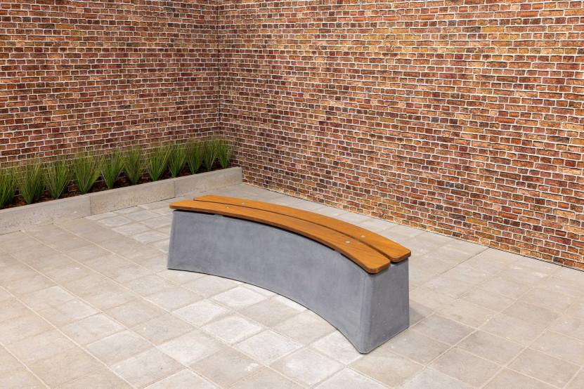 Banc DeLuxe ovale en béton anthracite